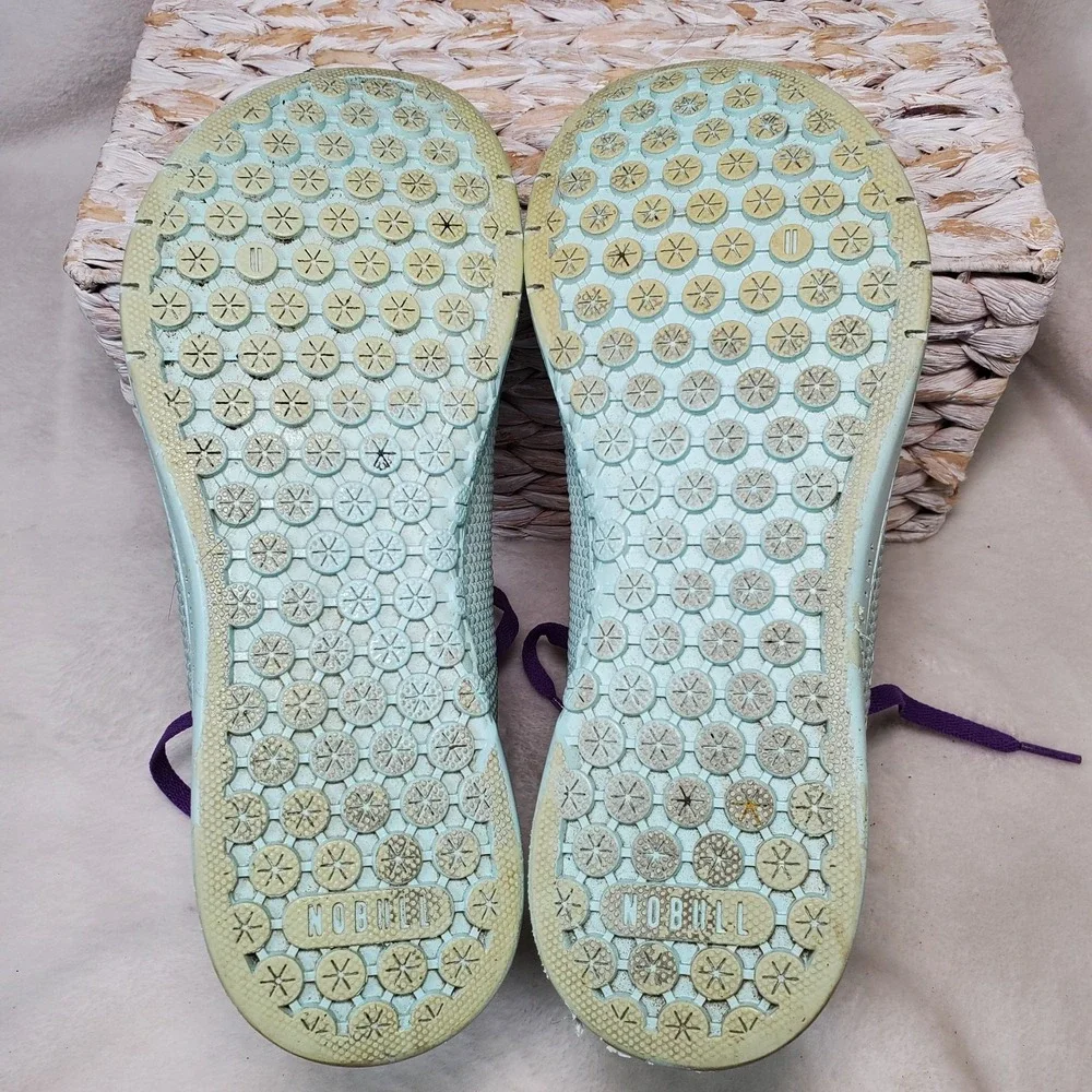 NoBull Outwork Training Sneakers Shoe Light Teal Super Mesh High‎ Top Size 8.5 W
